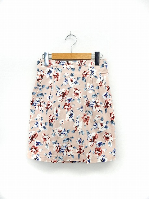 中古 ローリーズファーム Lowrys Farm ミコア Mikoa スカート タイト 膝丈 バックジップ 花柄 F ピンクベージュの通販はau Pay マーケット ブランド古着のベクトル