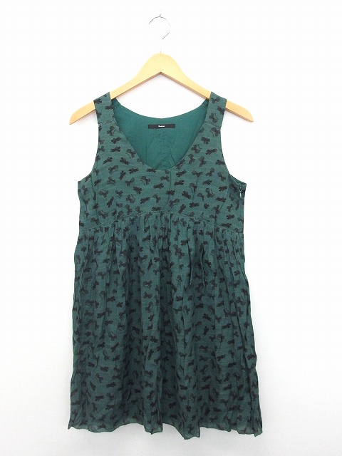 中古 カスタネ Kastane ワンピース ノースリーブ ミニ 綿 コットン 総柄 F グリーン 緑 Kt1 レディースの通販はau Pay マーケット ブランド古着のベクトル