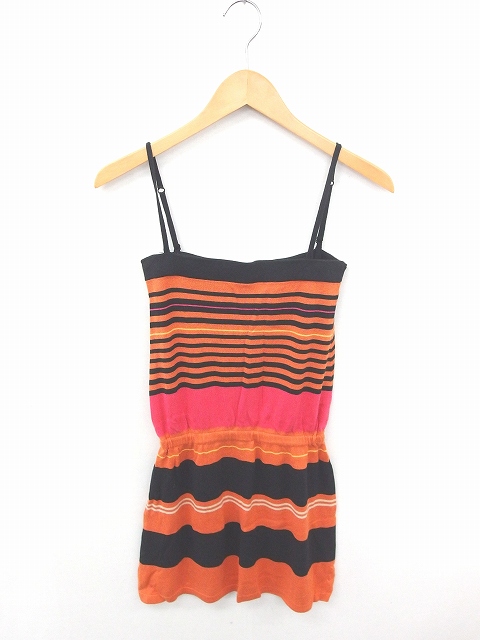 中古 ハリコットルージュ ワンピース キャミワンピ ひざ丈 ボーダー 綿 ノースリーブ 1 オレンジ ブラックの通販はau Pay マーケット ブランド古着のベクトル