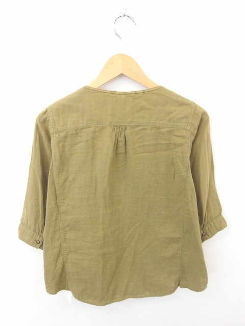 中古 ナノユニバース Nano Universe The 1st Floor ジャケット アウター ノーカラー 綿 コットン 七分袖 36 緑 カーキの通販はau Pay マーケット ブランド古着のベクトル