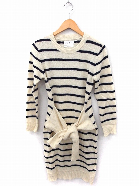 中古 ミラオーウェン Mila Owen ワンピース ニット ボーダー 丸首 長袖 ロング丈 ウール F ホワイト 白 Ft15の通販はau Pay マーケット ブランド古着のベクトル