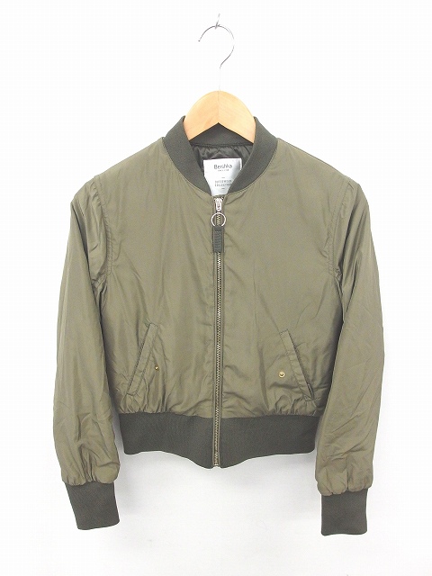 中古 ベルシュカ Bershka ジャケット アウター ブルゾン 中綿 ジップアップ 長袖 S 緑 カーキ Tt35 レディースの通販はau Pay マーケット ブランド古着のベクトル