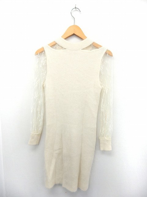 中古 スナイデル Snidel ワンピース ニット 膝丈 リブニット シースルー切り替え 長袖 F ホワイト St33の通販はau Pay マーケット ブランド古着のベクトル