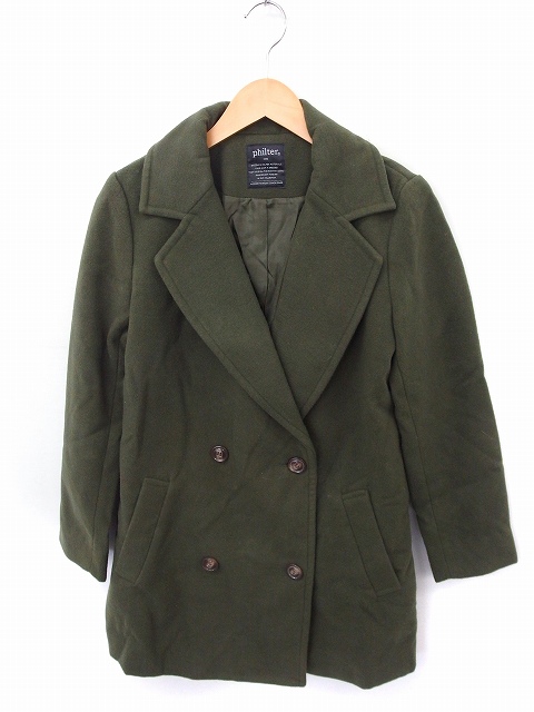 中古 フィルター Philter コート アウター チェスター 長袖 無地 シンプル M カーキ Ft36 レディースの通販はau Pay マーケット ブランド古着のベクトル