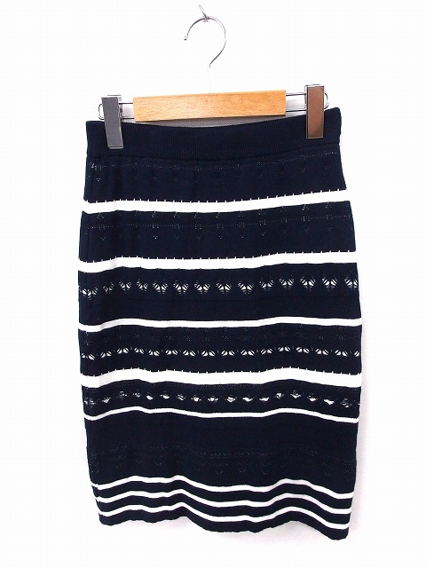 中古 マーキュリーリュクス Mercurylux スカート タイト ボーダー ニット ひざ丈 F ネイビー 紺 Ft33 レディースの通販はau Pay マーケット ブランド古着のベクトル