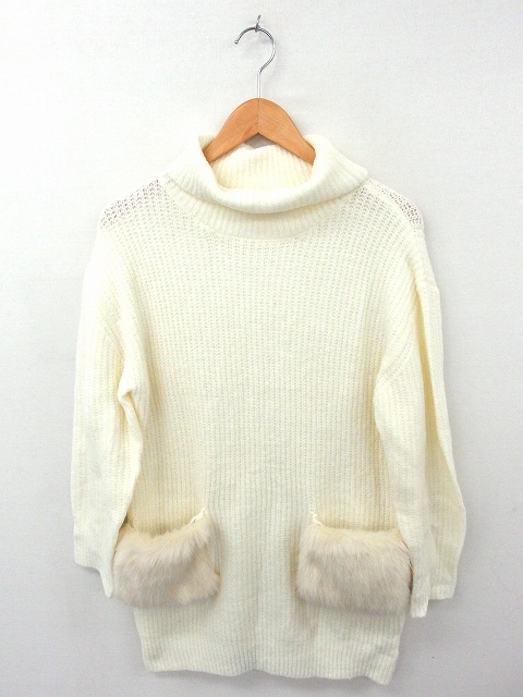 中古 マーキュリーデュオ Mercuryduo ワンピース ニット ファーポケット タートルネック 長袖 ひざ丈 F 白 Ft17 の通販はau Pay マーケット ブランド古着のベクトル