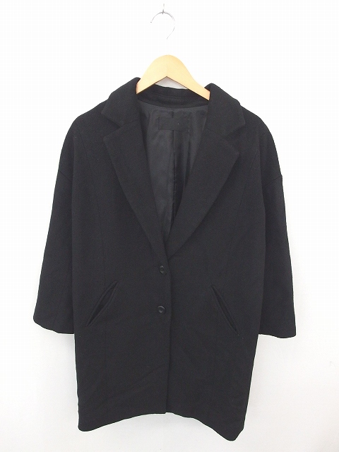 中古 ジーナシス Jeanasis コート アウター チェスター ロング 無地 シンプル ウール 長袖 F 黒 ブラック Tt18の通販はau Pay マーケット ブランド古着のベクトル