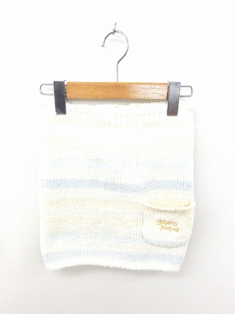 中古 ジェラートピケ Gelato Pique スカート タイト ミニ ボーダー もこもこ 刺繍 F アイボリー ライトブルー 白の通販はau Pay マーケット ブランド古着のベクトル