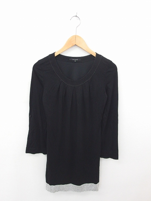 中古 ルスーク Le Souk ワンピース 膝下丈 丸首 プルオーバー 無地 シンプル 長袖 36 ブラック グレー 黒 灰 Tt49の通販はau Pay マーケット ブランド古着のベクトル