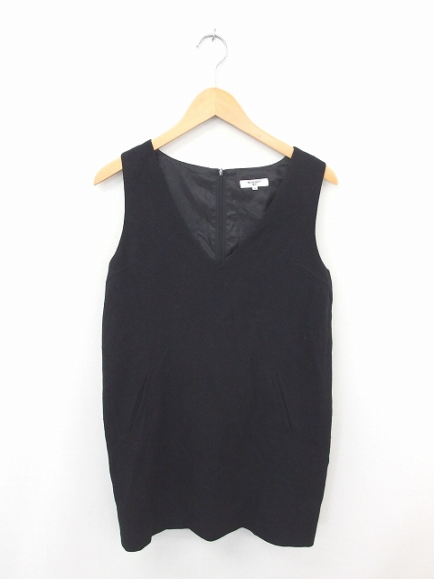 中古 ナチュラルビューティーベーシック ワンピース ジャンパースカート 膝下丈 Vネック ウール ノースリーブ S 黒の通販はau Pay マーケット ブランド古着のベクトル