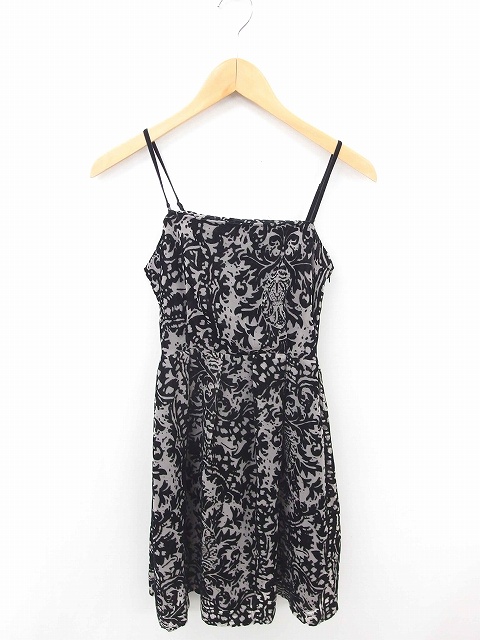 中古 ルスーク Le Souk Dress ワンピース キャミワンピ ひざ丈 総柄 フレア ベルベット ノースリーブ 38 黒の通販はau Pay マーケット ブランド古着のベクトル