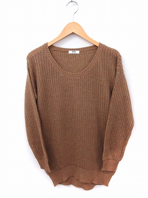 中古 グレイル Grl ワンピース ニット ラメ混 丸首 長袖 ミニ F ブラウン 茶 Ft13 レディースの通販はau Pay マーケット ブランド古着のベクトル