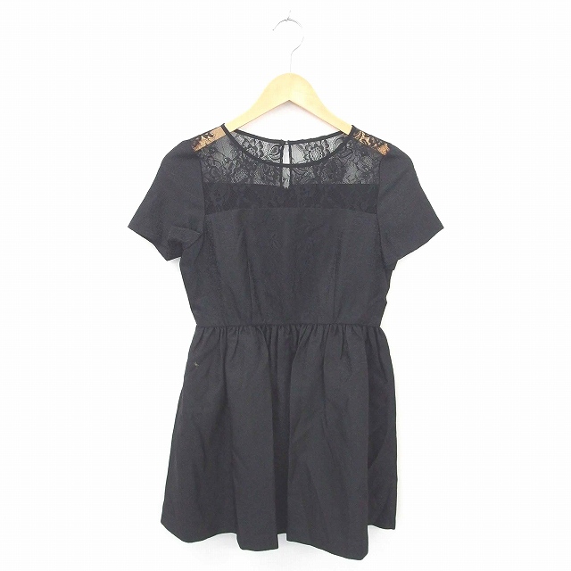 中古 マーキュリーデュオ Mercuryduo ワンピース 膝下丈 レース 総柄 プルオーバー 半袖 F 黒 ブラック Tt15の通販はau Pay マーケット ブランド古着のベクトル