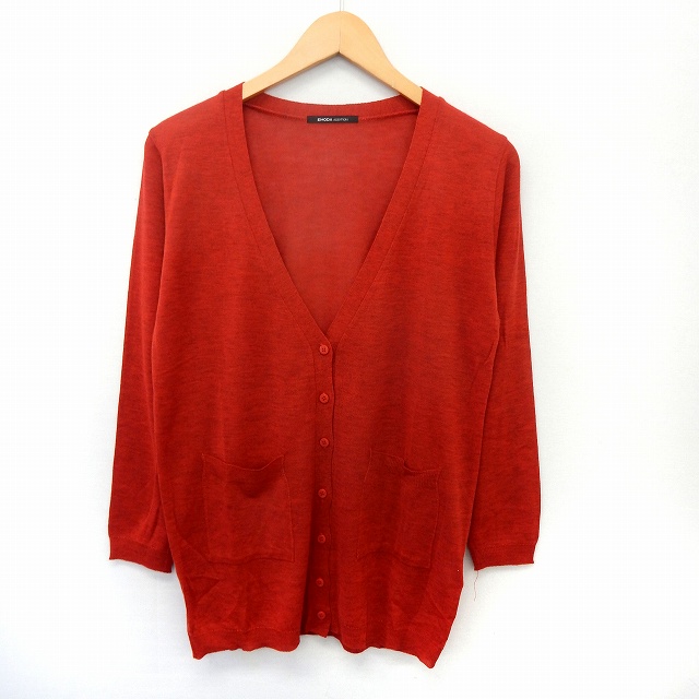 中古 エモダ Emoda カーディガン ニット ロング V襟 シンプル 長袖 薄手 F レッド 赤 St22 レディースの通販はau Pay マーケット ブランド古着のベクトル