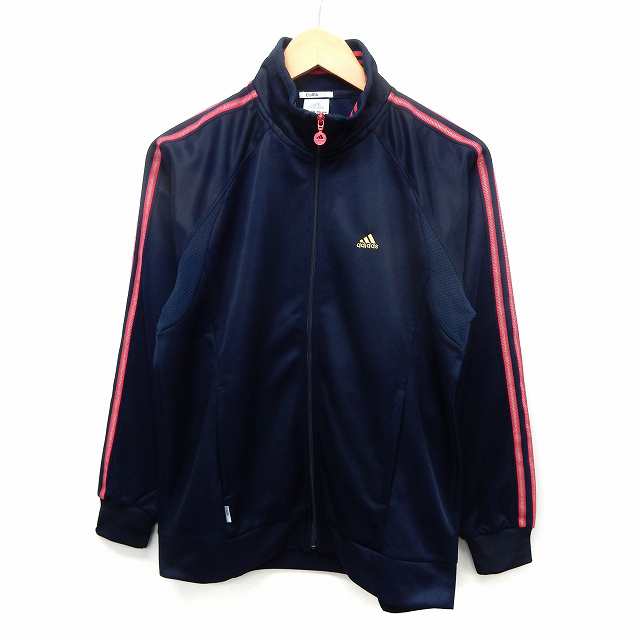 中古 アディダス Adidas 国内正規 ジャケット ジップアップ ハイネック ジャージ ライン 3本線 M ネイビー ピンクの通販はau Pay マーケット ブランド古着のベクトル