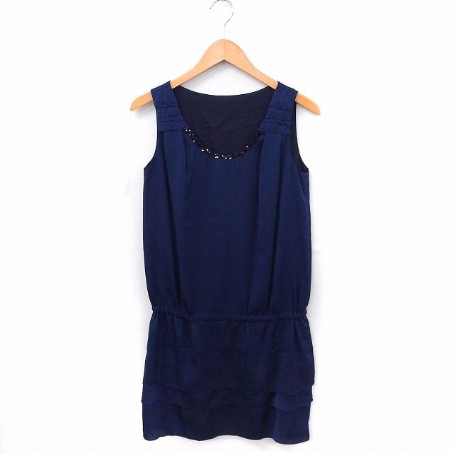 中古 スピック スパン ノーブル Spick Span Noble ワンピース スパンコール 丸首 ノースリーブ ひざ丈 紺 Ft6の通販はau Pay マーケット ブランド古着のベクトル