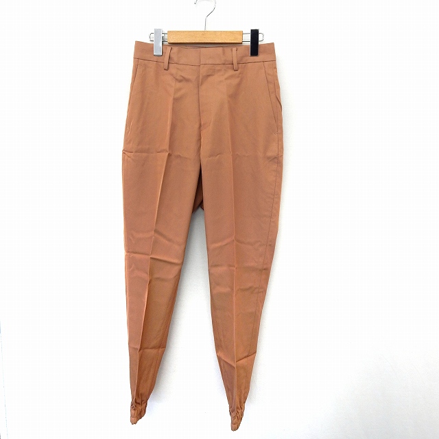 【中古】未使用品 クラネ CLANE タグ付き テーパード ジョガー センタープレス パンツ 裾ゴム 2 ベージュ 茶 /TT