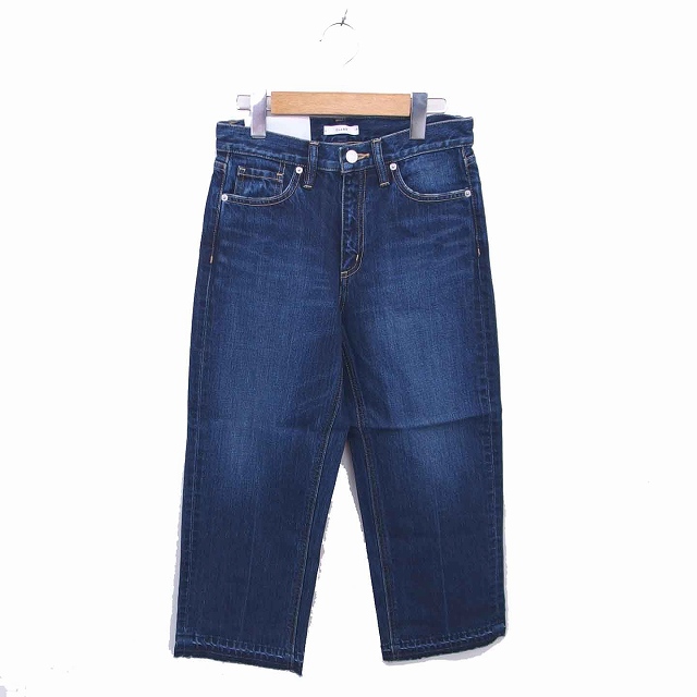 【中古】未使用品 クラネ CLANE タグ付 THUMB デニム ジーンズ パンツ 切りっぱなし ウォッシュ加工 24 紺 インディゴ