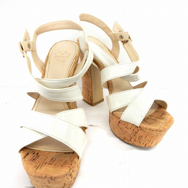 中古 ローズエッセンス R E Rosessence サンダル ヒール 厚底 コルク チャンキーヒール ストラップ L ホワイトの通販はau Pay マーケット ブランド古着のベクトル