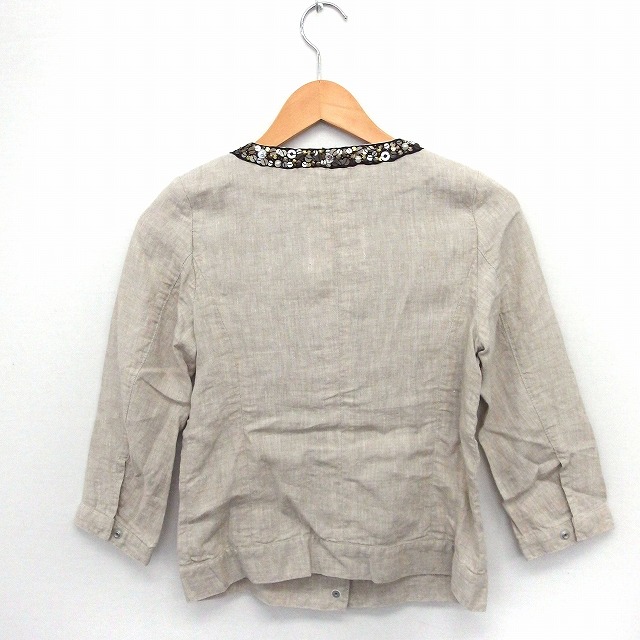 中古 未使用品 レディラックルカ Lady Luck Luca Work タグ付き ジャケット アウター 装飾 ノーカラー 七分袖 麻 Fの通販はau Pay マーケット ブランド古着のベクトル