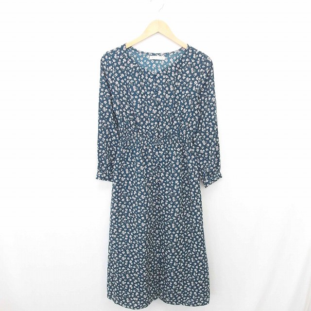 中古 マジェスティックレゴン ワンピース ロング 花柄 Vネック 前開き 薄手 長袖 M 緑 白 グリーン ホワイト Tt9の通販はau Pay マーケット ブランド古着のベクトル