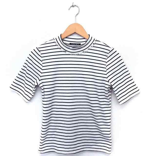 中古 イング Ingni Tシャツ カットソー ボーダー 装飾 ハイネック 半袖 M ホワイト 白 Ft29 レディースの通販はau Pay マーケット ブランド古着のベクトル