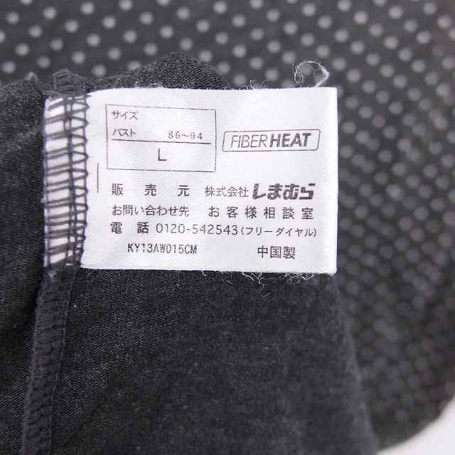 中古】しまむら カットソー Tシャツ 丸首 ドット 七分袖 L