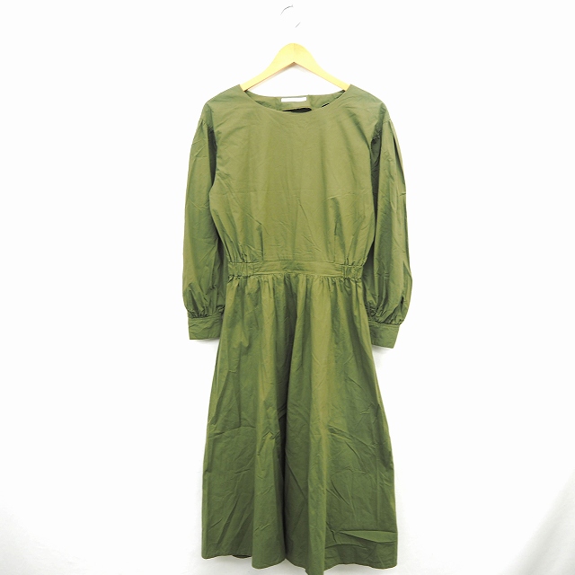 中古 スライ Sly ワンピース 無地 シンプル ロング丈 丸首 長袖 コットン 綿 2 カーキ 深緑 Mt3 レディースの通販はau Pay マーケット ブランド古着のベクトル