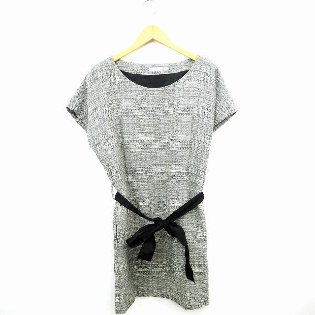 中古 ドレステリア Dressterior ワンピース 総柄 丸首 ひざ丈 フレンチスリーブ コットン 綿 ウール混 36 グレーの通販はau Pay マーケット ブランド古着のベクトル