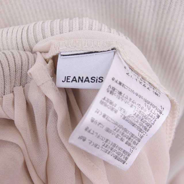 中古】ジーナシス JEANASIS ワンピース ミニ フレア ニット 切替 薄手 透け感 長袖 F ベージュ 薄茶 /TT35の通販はau PAY  マーケット - ブランド古着のベクトル | au PAY マーケット－通販サイト