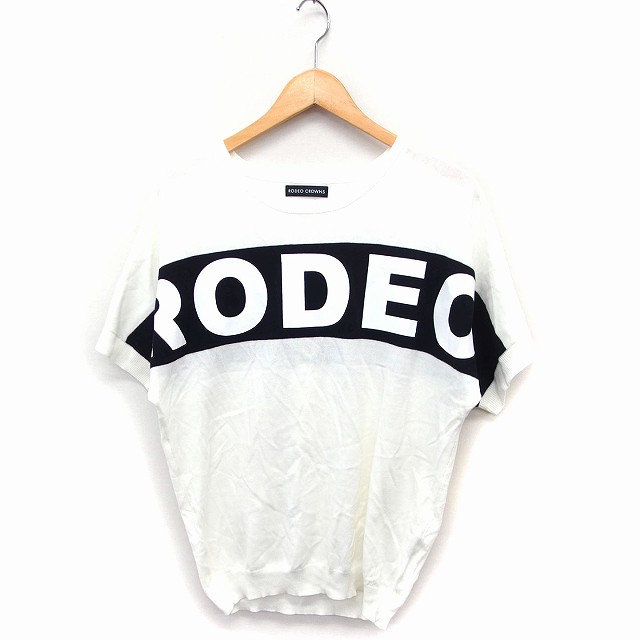 中古】ロデオクラウンズ Rodeo Crowns ロゴプリント ニット セーター ドルマンスリーブ 五分袖 丸首 コットン 綿 Fの通販はau PAY  マーケット ブランド古着のベクトル