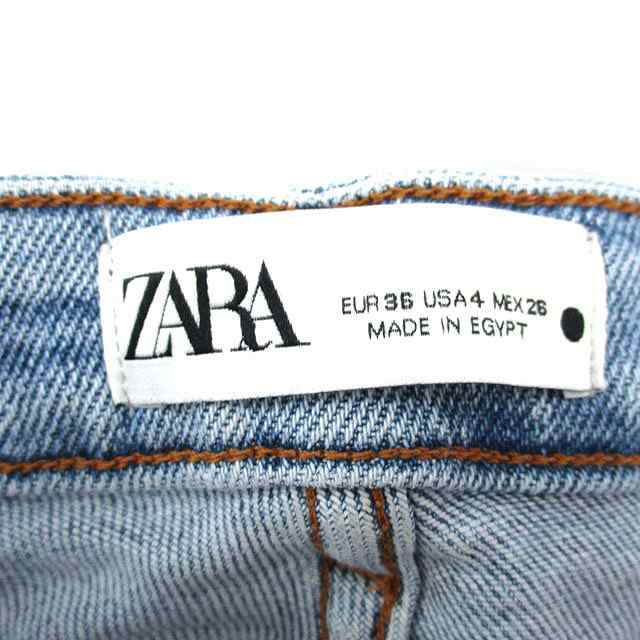 中古】ザラ ZARA デニム ジーンズ スキニー ダメージ加工 ジップ