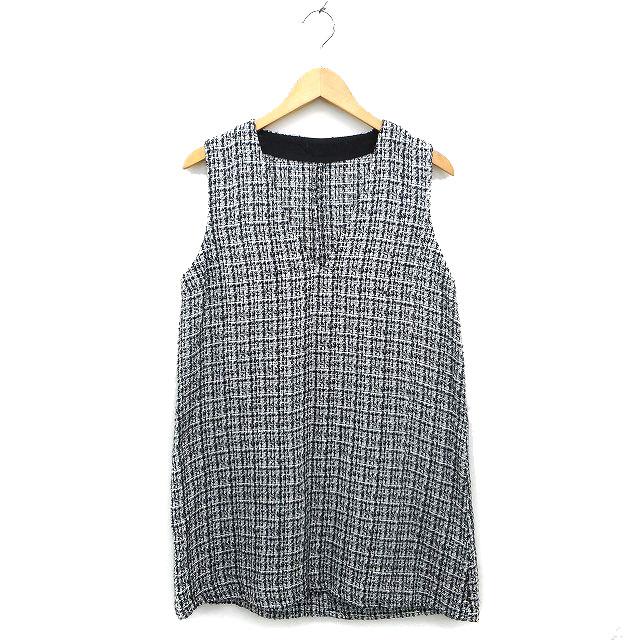 中古】ザラ ZARA ワンピース フレア ミニ ツイード ノースリーブ