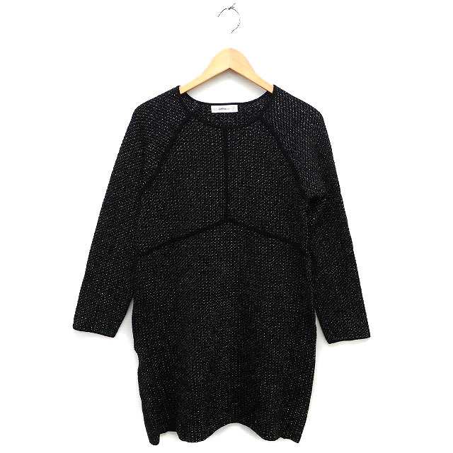 ザラ ZARA KNIT ニットワンピース フレア ミニ ラグランスリーブ