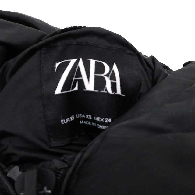 中古】ザラ ZARA ダウンコート アウター ミドル フード ジップアップ