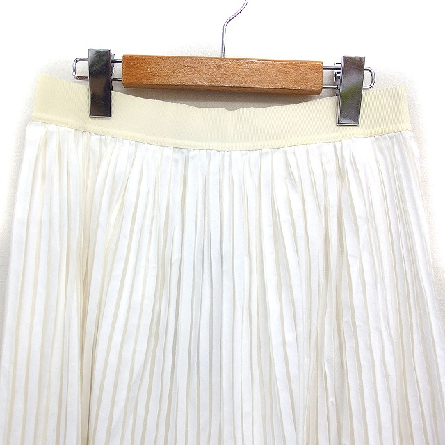 【中古】未当てはめる品 ストラネス STRENESSE 下げ札付き添い人 シアー 筋目スコート ひざ丈 うつり変わり 無地 36 象牙色 白 /FT