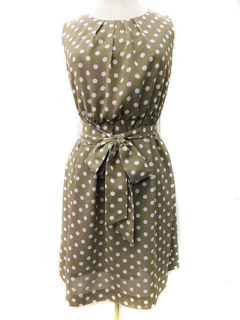 中古 レイビームス Ray Beams ワンピース ボートネック ひざ丈 ドット柄 ノースリーブ リボン グレー レディースの通販はau Pay マーケット ブランド古着のベクトル