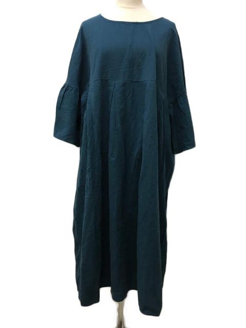 中古 メルロー Merlot ワンピース ロング リボン 七分袖 F 緑 青緑 グリーン ブルーグリーン レディースの通販はau Pay マーケット ブランド古着のベクトル