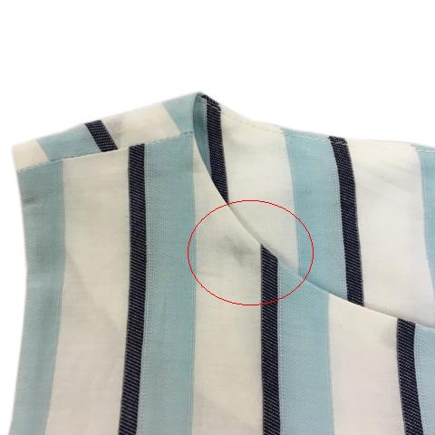 中古 ロペピクニック ワンピース フレア ひざ下 ひざ丈 ストライプ ノースリーブ 38 白 水色の通販はau Pay マーケット ブランド古着のベクトル