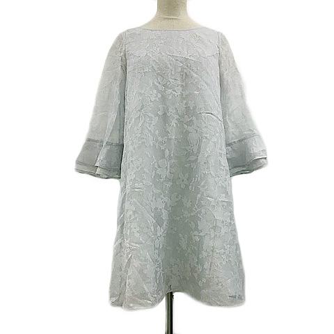 中古 エディットコロン Edit Cologne ワンピース Iライン ひざ丈 レース 総柄 フレアスリーブ 長袖 2 グレーの通販はau Pay マーケット ブランド古着のベクトル