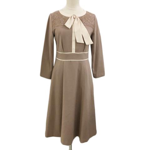 中古 未使用品 ジルバイジルスチュアート ワンピース Aライン ロング レース 切替 長袖 M ベージュ 茶 ブラウンの通販はau Pay マーケット ブランド古着のベクトル