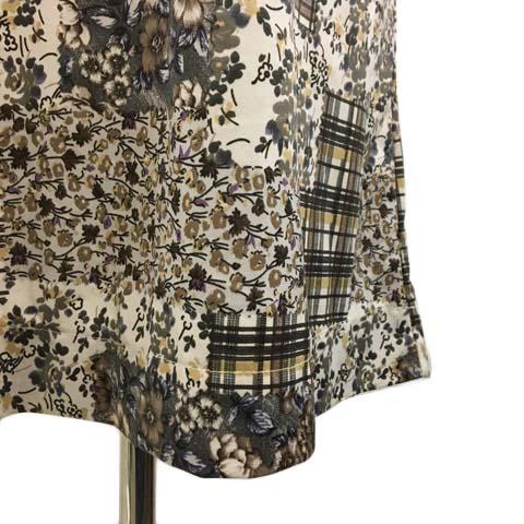 中古 ハーモニカ ワンピース Iライン フレア ミニ キーネック スリットネック 花柄 七分袖 M グレー 茶 ブラウンの通販はau Pay マーケット ブランド古着のベクトル