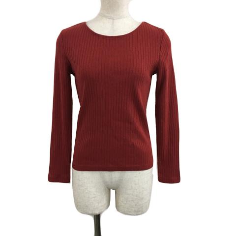 ナチュラルビューティーベーシック カットソー プルオーバー 無地 長袖 M 黒 中古ナチュラルビューティーベーシック カットソー プルオーバー