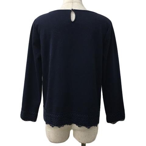 ナチュラルビューティーベーシック カットソー プルオーバー 無地 長袖 M 黒 中古ナチュラルビューティーベーシック カットソー プルオーバー