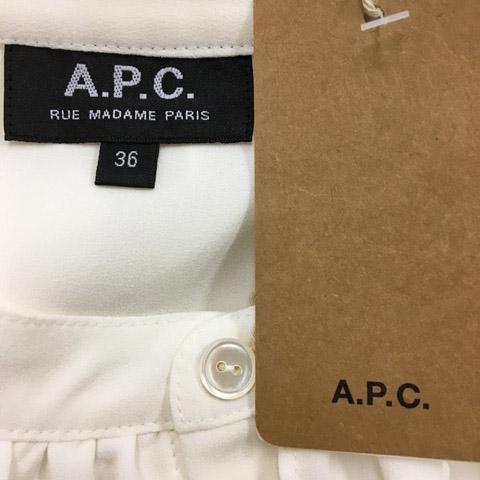 中古】未使用品 アーペーセー A.P.C. ブラウス シャツ バンドカラー  