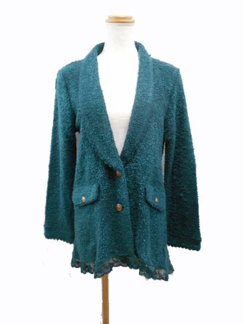 中古 アクシーズファム Axes Femme ニットジャケット レース装飾 M グリーン 緑 Ft レディースの通販はau Pay マーケット ブランド古着のベクトル