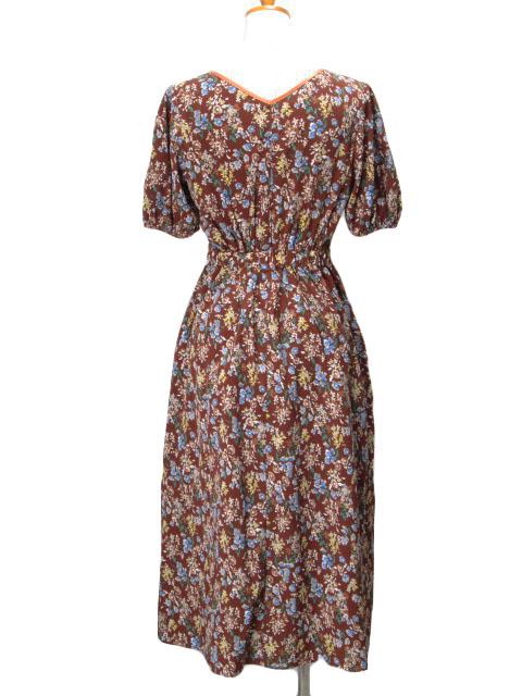 中古 マジェスティックレゴン Majestic Legon アメリエル Amelier ワンピース フレア 花柄 半袖 F 茶 レディースの通販はau Pay マーケット ブランド古着のベクトル