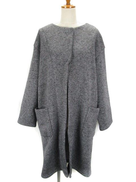 中古 ダブルクローゼット W Closet コート ロング ノーカラー ヘリンボーン F グレー レディースの通販はau Pay マーケット ブランド古着のベクトル