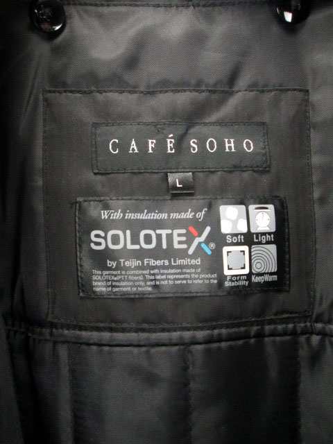 CAFE SOHO メンズ コート ＬＬ（ＸＬ）こげ茶色 着脱可能な裏地付き