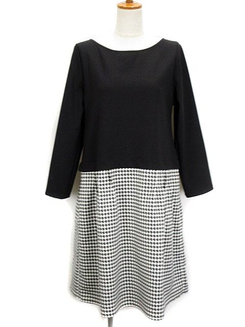中古 ドゥクラッセ Doclasse ワンピース ドッキング 千鳥格子 長袖 13 黒 ブラック 白 ホワイト レディースの通販はau Pay マーケット ブランド古着のベクトル